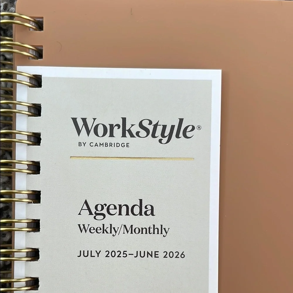 Cambridge Tan Weekly/Monthly Monthly Agenda/Planner